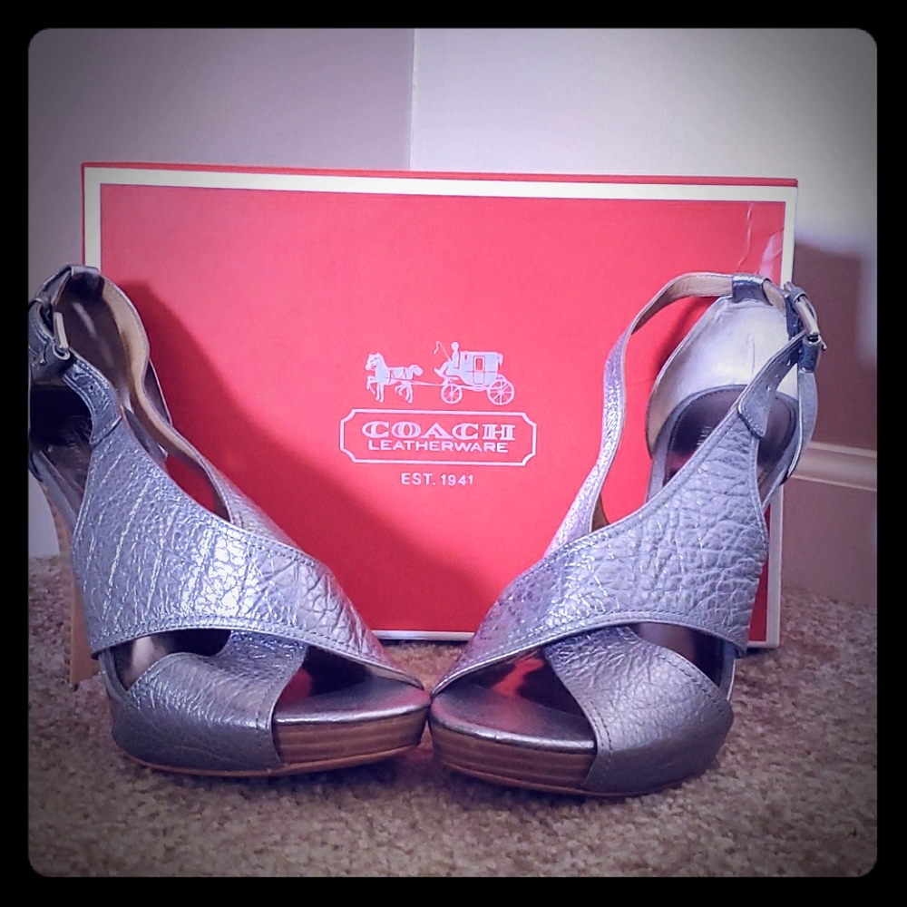 Coach Silver Adele Stiletto Heels